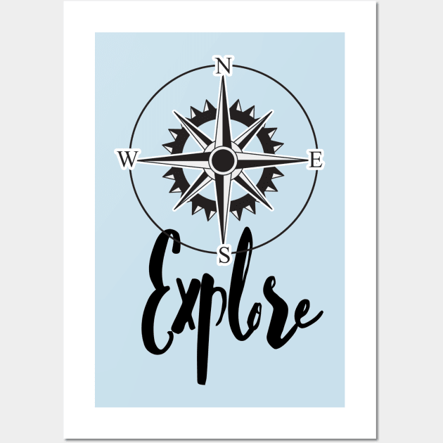 explore compass Wall Art by Lindseysdesigns